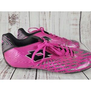 Lotto Girls Pink Gray Soccer Cleats Youth sz 6 Good Condition